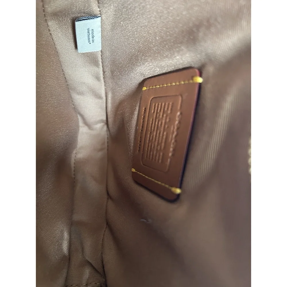 Coach Heart Crossbody Bag Signature Canvas Cherry Print Brown Red CF381 - Picture 6 of 10